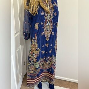 Pakistani/indian shalwar suit Embroidered Blue Dress